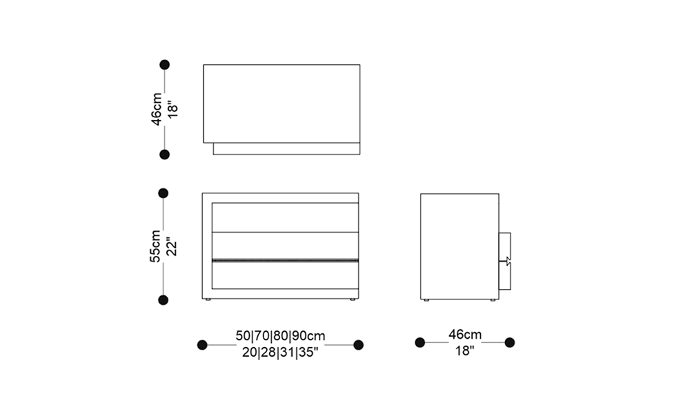 Image of the complete dimensions of the product